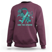 Teal Floral Ribbon Sexual Assault Awareness Month End The Stigma, Sexual Assault Awareness Shirt Sweatshirt - Wonder Print Shop