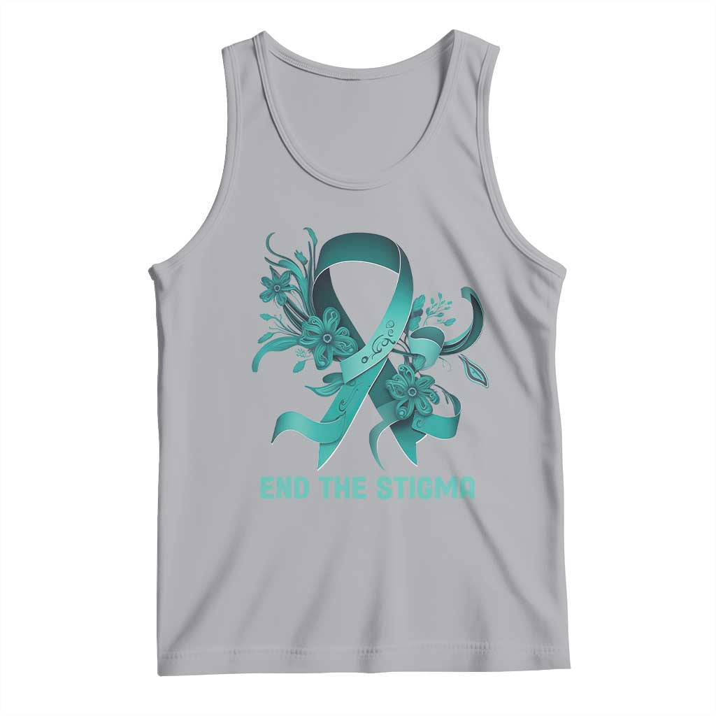 Sexual Assault Awareness Tank Top End The Stigma Teal Floral Ribbon