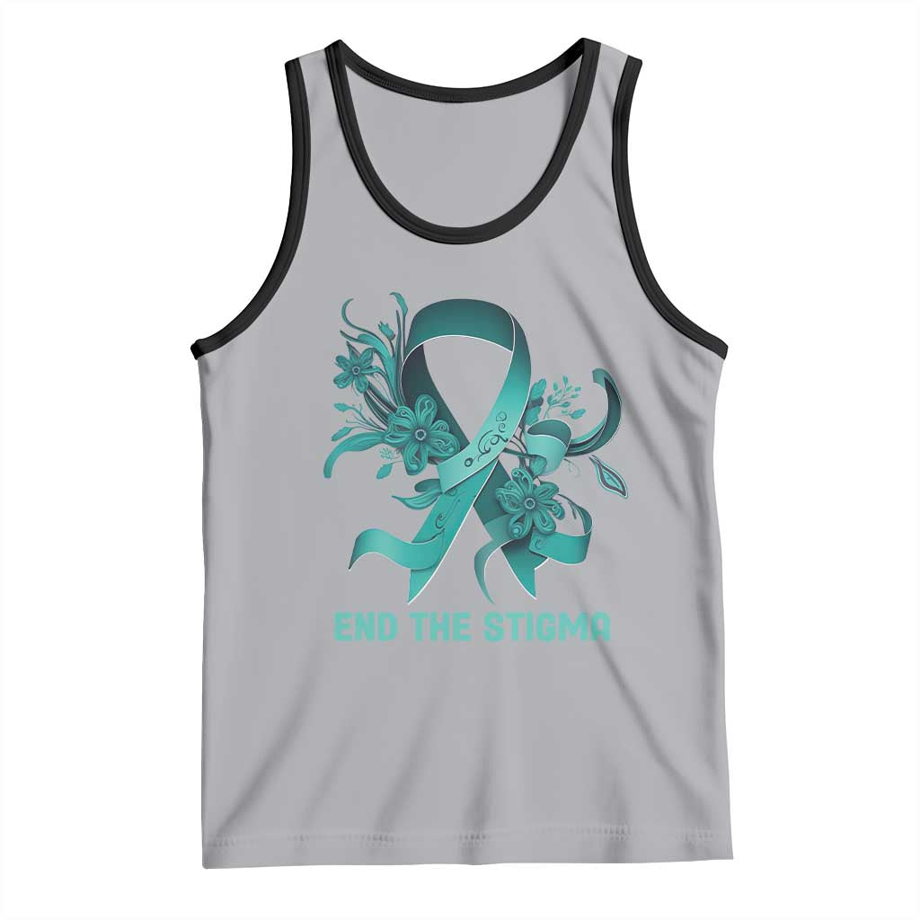 Sexual Assault Awareness Tank Top End The Stigma Teal Floral Ribbon