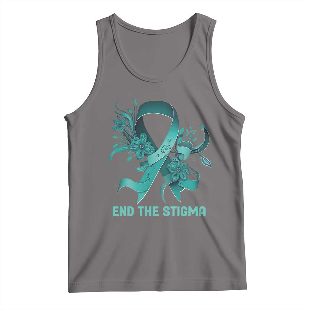 Sexual Assault Awareness Tank Top End The Stigma Teal Floral Ribbon