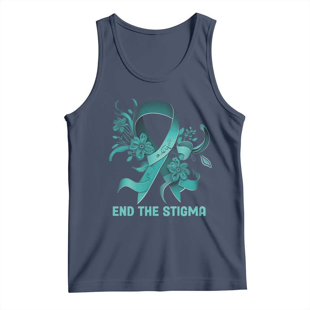Sexual Assault Awareness Tank Top End The Stigma Teal Floral Ribbon