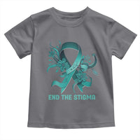 Sexual Assault Awareness Toddler T Shirt End The Stigma Teal Floral Ribbon