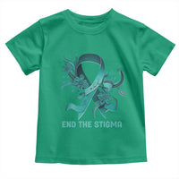 Sexual Assault Awareness Toddler T Shirt End The Stigma Teal Floral Ribbon