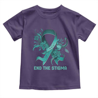 Sexual Assault Awareness Toddler T Shirt End The Stigma Teal Floral Ribbon