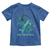 Sexual Assault Awareness Toddler T Shirt End The Stigma Teal Floral Ribbon