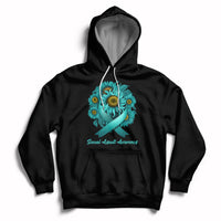 Sexual Assault Awareness Teal Sunflowers Ribbon End The Stigma, Sexual Assault Awareness Shirt Hoodie - Wonder Print Shop