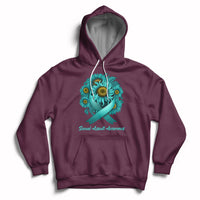 Sexual Assault Awareness Teal Sunflowers Ribbon End The Stigma, Sexual Assault Awareness Shirt Hoodie - Wonder Print Shop