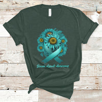 Sexual Assault Awareness Teal Sunflowers Ribbon End The Stigma, Sexual Assault Awareness Shirt T-Shirt - Wonder Print Shop