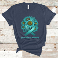 Sexual Assault Awareness Teal Sunflowers Ribbon End The Stigma, Sexual Assault Awareness Shirt T-Shirt - Wonder Print Shop