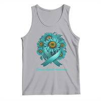 Sexual Assault Awareness Tank Top Teal Ribbon Sunflowers Support