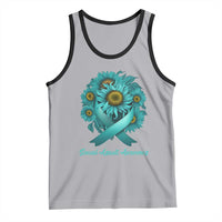 Sexual Assault Awareness Tank Top Teal Ribbon Sunflowers Support
