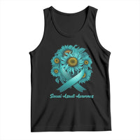 Sexual Assault Awareness Tank Top Teal Ribbon Sunflowers Support
