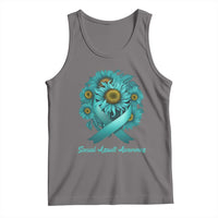 Sexual Assault Awareness Tank Top Teal Ribbon Sunflowers Support