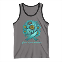 Sexual Assault Awareness Tank Top Teal Ribbon Sunflowers Support