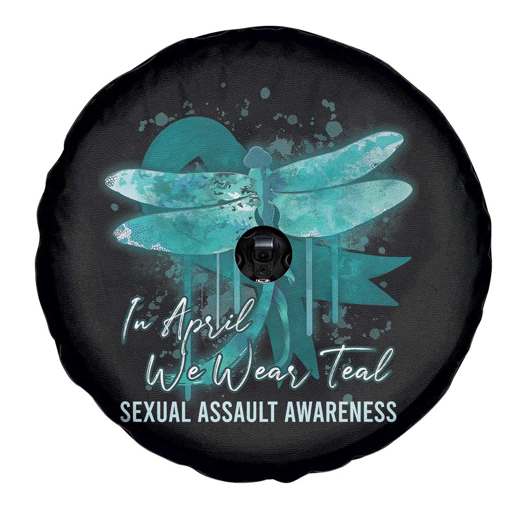 Sexual Assault Awareness Spare Tire Cover In April We Wear Teal Ribbon Butterfly