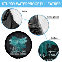 Sexual Assault Awareness Spare Tire Cover In April We Wear Teal Ribbon Butterfly