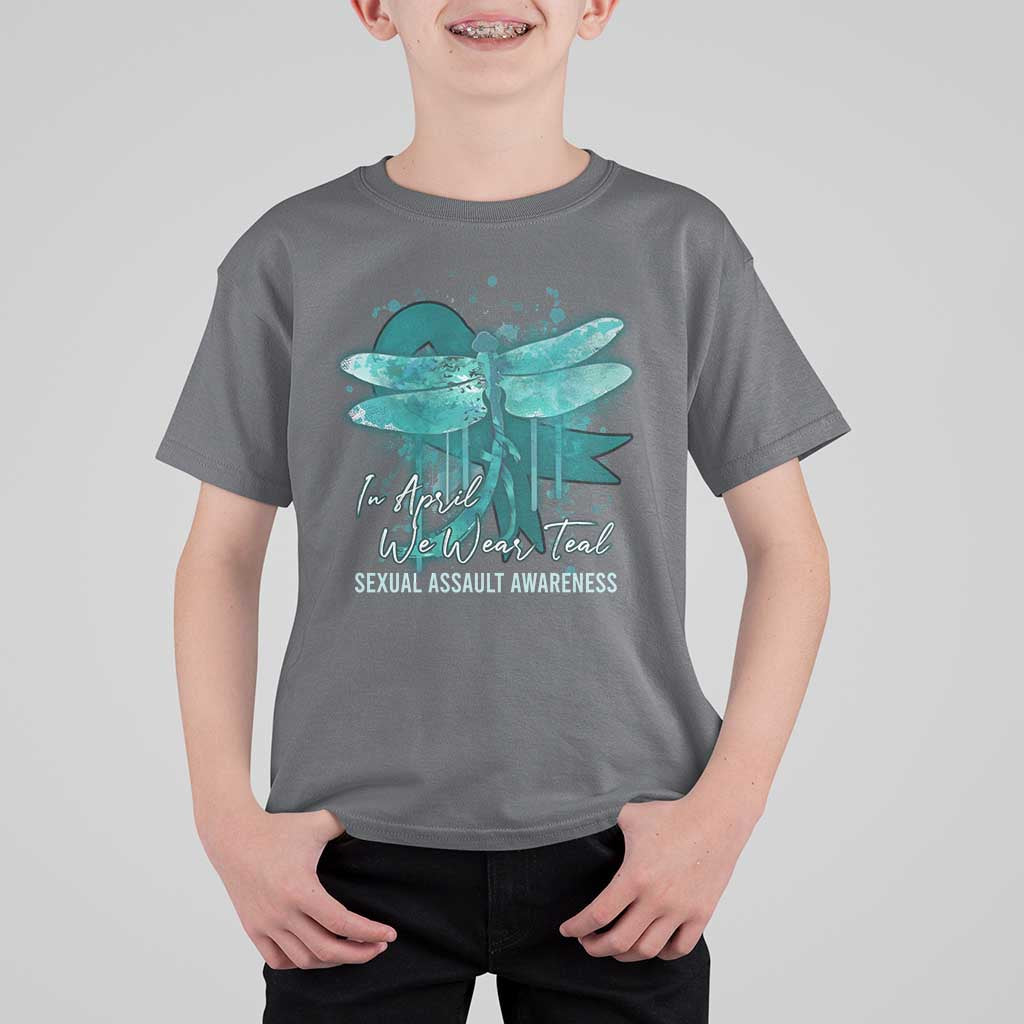 Sexual Assault Awareness T Shirt For Kid In April We Wear Teal Ribbon Butterfly