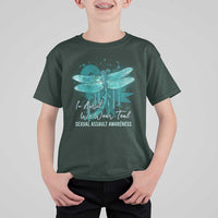 Sexual Assault Awareness T Shirt For Kid In April We Wear Teal Ribbon Butterfly