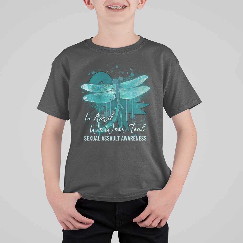 Sexual Assault Awareness T Shirt For Kid In April We Wear Teal Ribbon Butterfly