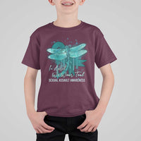 Sexual Assault Awareness T Shirt For Kid In April We Wear Teal Ribbon Butterfly