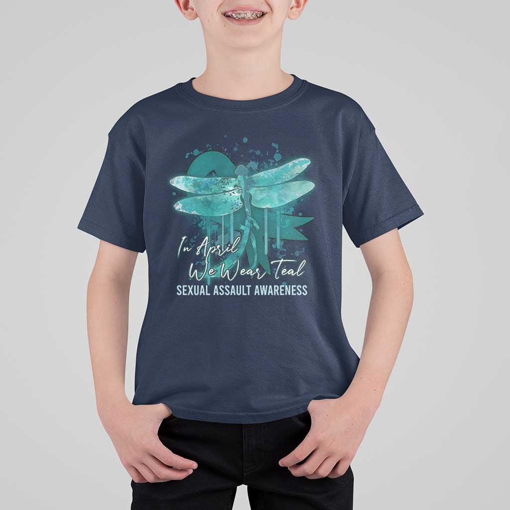 Sexual Assault Awareness T Shirt For Kid In April We Wear Teal Ribbon Butterfly
