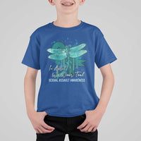 Sexual Assault Awareness T Shirt For Kid In April We Wear Teal Ribbon Butterfly