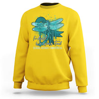 In April We Wear Teal Sexual Assault Awareness Month Teal Ribbon Butterfly, Sexual Assault Awareness Shirt Sweatshirt - Wonder Print Shop