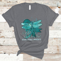 In April We Wear Teal Sexual Assault Awareness Month Teal Ribbon Butterfly, Sexual Assault Awareness Shirt T-Shirt - Wonder Print Shop