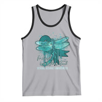Sexual Assault Awareness Tank Top In April We Wear Teal Ribbon Butterfly