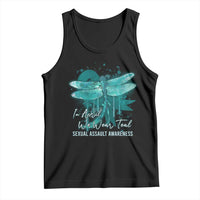 Sexual Assault Awareness Tank Top In April We Wear Teal Ribbon Butterfly
