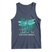 Sexual Assault Awareness Tank Top In April We Wear Teal Ribbon Butterfly