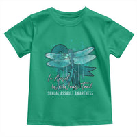 Sexual Assault Awareness Toddler T Shirt In April We Wear Teal Ribbon Butterfly