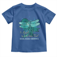 Sexual Assault Awareness Toddler T Shirt In April We Wear Teal Ribbon Butterfly