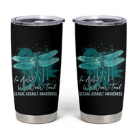 Sexual Assault Awareness Tumbler Cup In April We Wear Teal Ribbon Butterfly