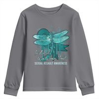 Sexual Assault Awareness Youth Sweatshirt In April We Wear Teal Ribbon Butterfly