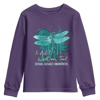 Sexual Assault Awareness Youth Sweatshirt In April We Wear Teal Ribbon Butterfly