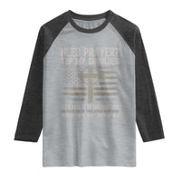 Need Prayer Tap My Shoulder Christian Patriotic Raglan Shirt American Flag Cross Crown of Thorns Matthew 18:20