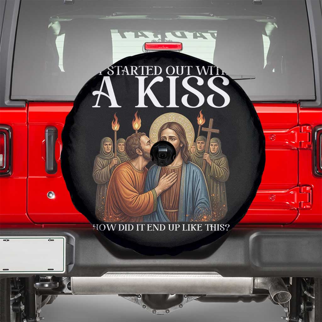 It Started Out With A Kiss Funny Jesus Christian Easter Spare Tire Cover Judas Betrayal Jesus Faith Message Biblical Humor