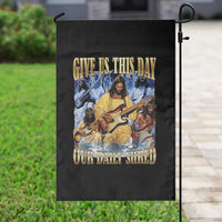 Give Us This Day Our Daily Shred Funny Christian Jesus Rock Garden Flag Faith Humor Music Lover Inspired Gift