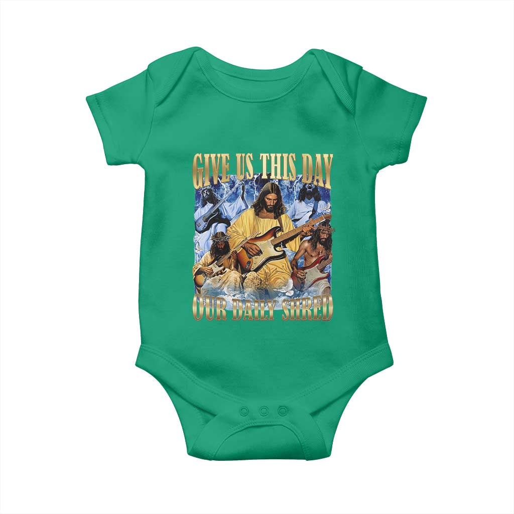 Give Us This Day Our Daily Shred Funny Christian Jesus Rock Baby Onesie Faith Humor Music Lover Inspired Gift