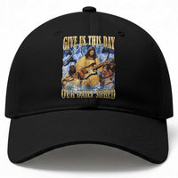Give Us This Day Our Daily Shred Funny Christian Jesus Rock Baseball Cap Faith Humor Music Lover Inspired Gift