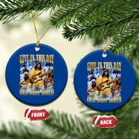 Give Us This Day Our Daily Shred Funny Christian Jesus Rock Ceramic Ornament Faith Humor Music Lover Inspired Gift