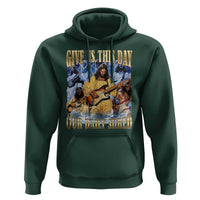 Give Us This Day Our Daily Shred Funny Christian Jesus Rock Hoodie Faith Humor Music Lover Inspired Gift