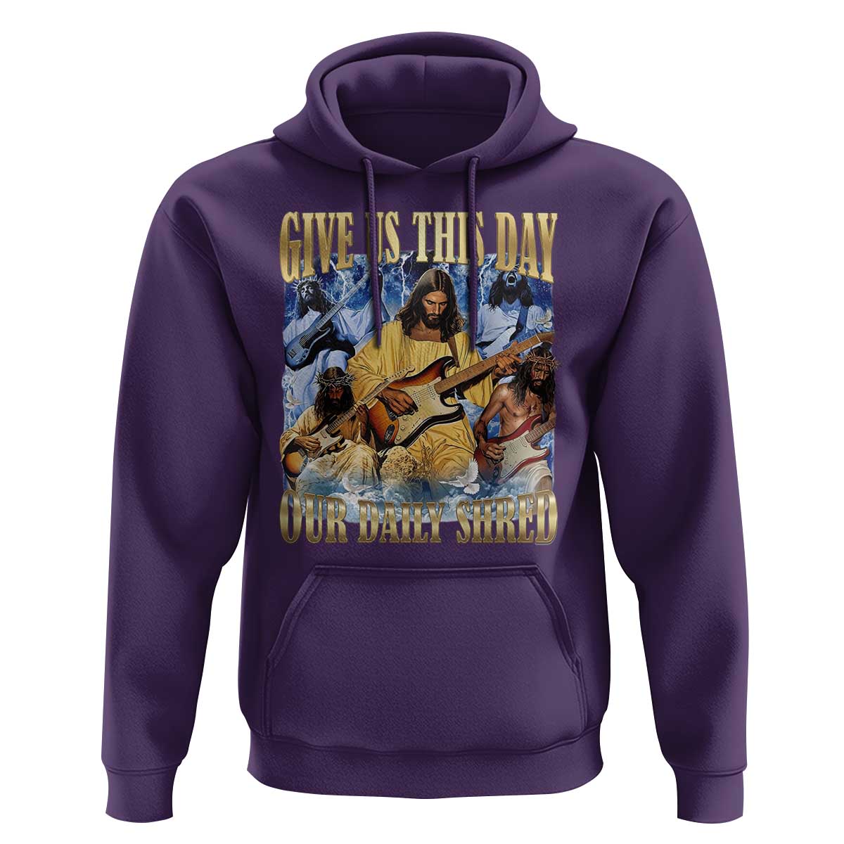 Give Us This Day Our Daily Shred Funny Christian Jesus Rock Hoodie Faith Humor Music Lover Inspired Gift