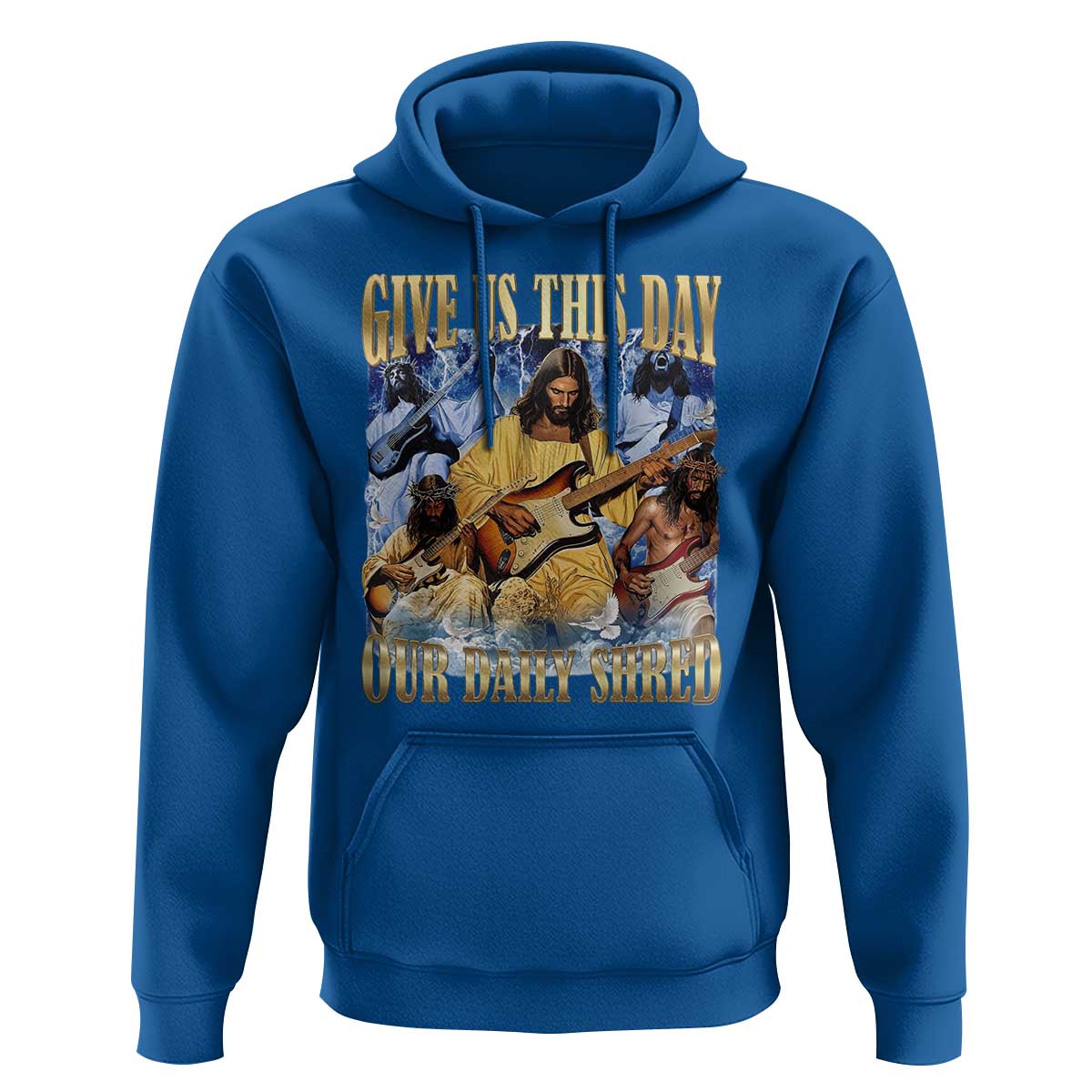 Give Us This Day Our Daily Shred Funny Christian Jesus Rock Hoodie Faith Humor Music Lover Inspired Gift