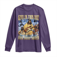 Give Us This Day Our Daily Shred Funny Christian Jesus Rock Long Sleeve Shirt Faith Humor Music Lover Inspired Gift