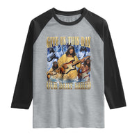 Give Us This Day Our Daily Shred Funny Christian Jesus Rock Raglan Shirt Faith Humor Music Lover Inspired Gift