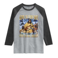 Give Us This Day Our Daily Shred Funny Christian Jesus Rock Raglan Shirt Faith Humor Music Lover Inspired Gift
