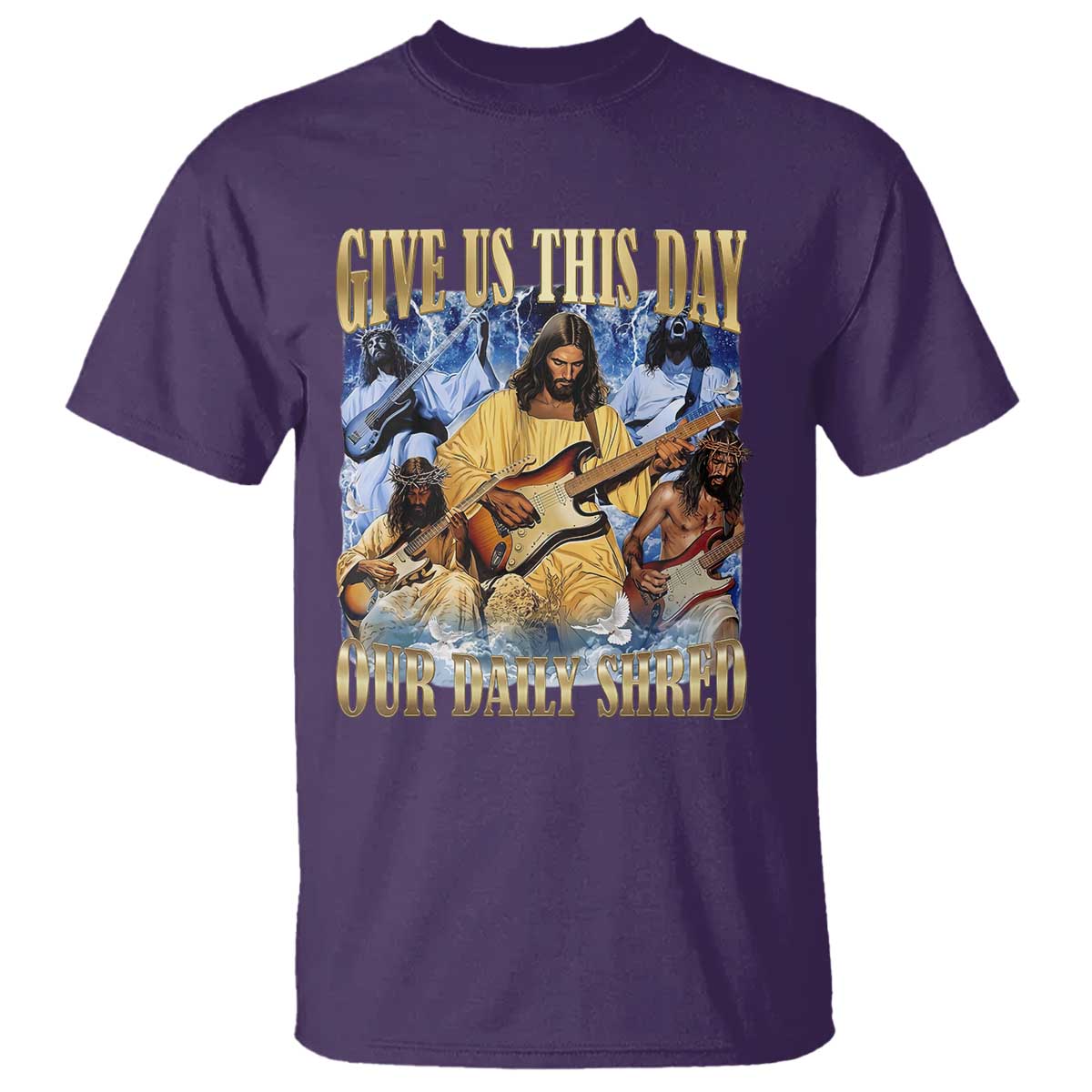 Give Us This Day Our Daily Shred Funny Christian Jesus Rock T Shirt Faith Humor Music Lover Inspired Gift