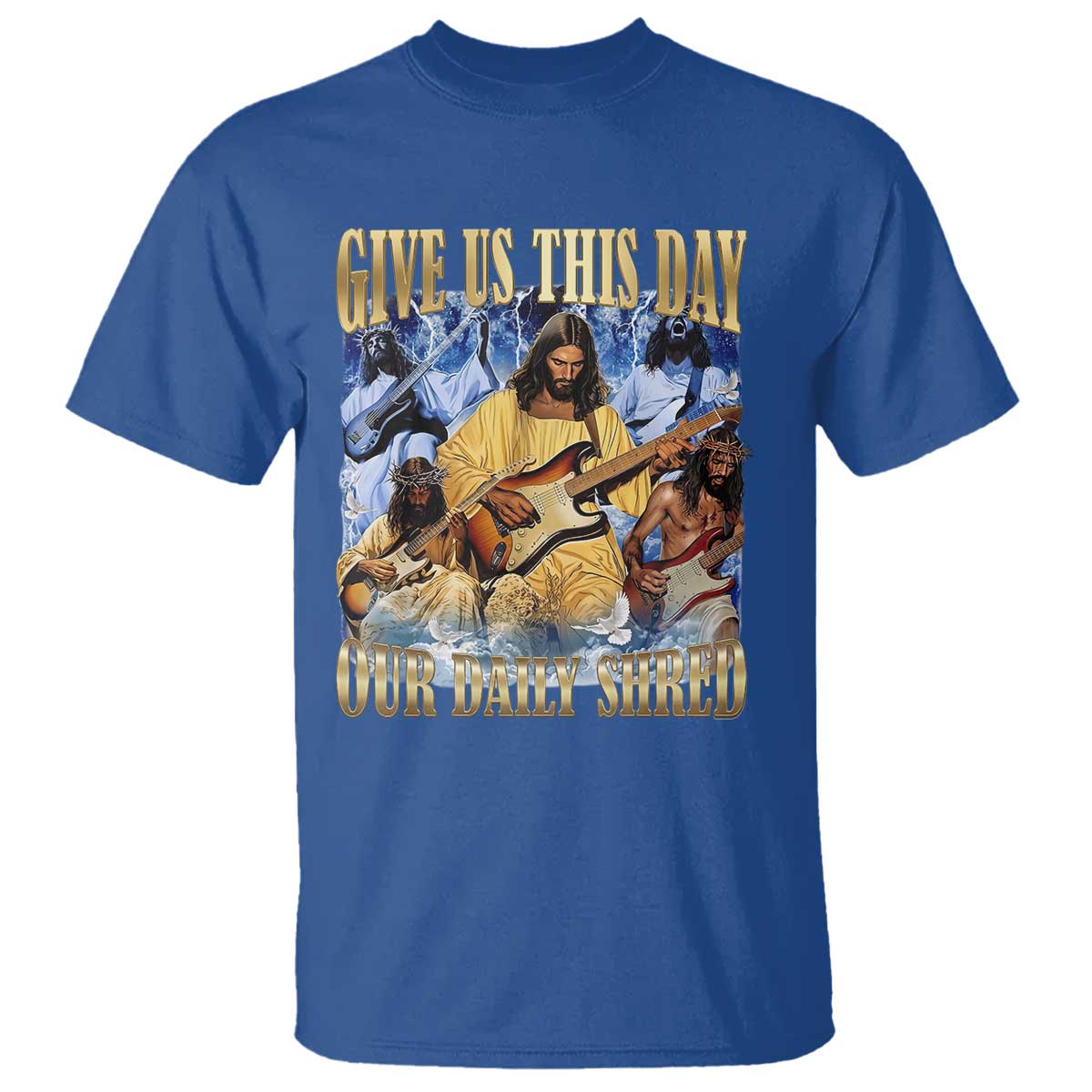 Give Us This Day Our Daily Shred Funny Christian Jesus Rock T Shirt Faith Humor Music Lover Inspired Gift